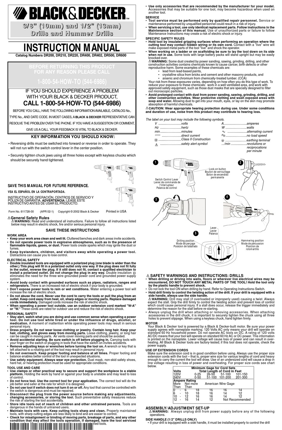 \u0026 DECKER 611728-00 INSTRUCTION MANUAL 