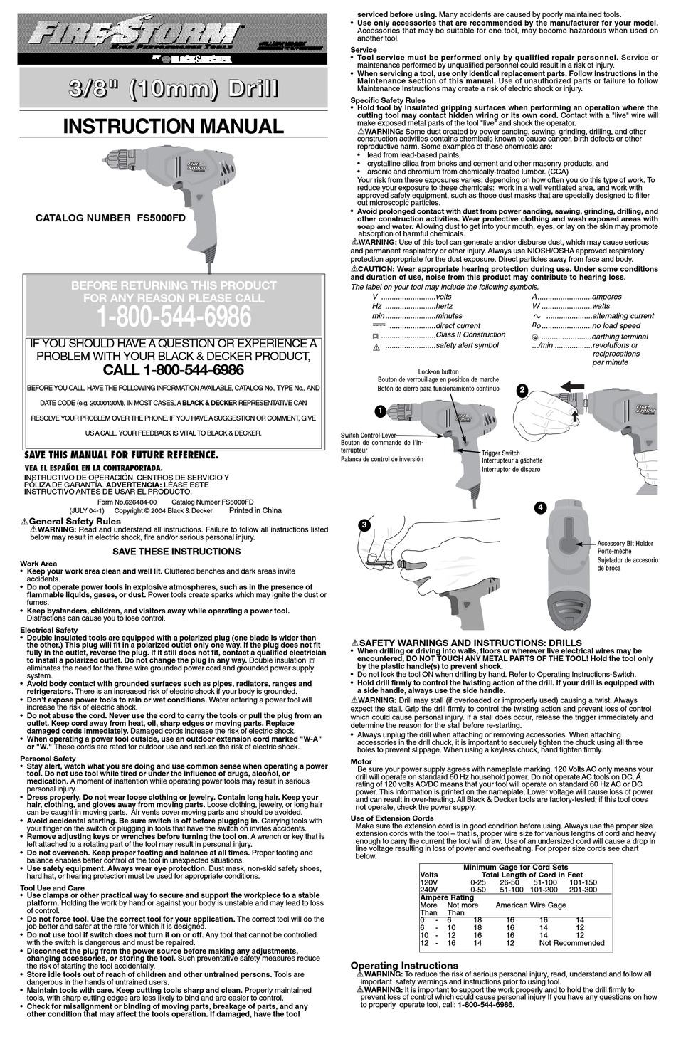 BLACK & DECKER FIRESTORM 90502477 INSTRUCTION MANUAL Pdf Download