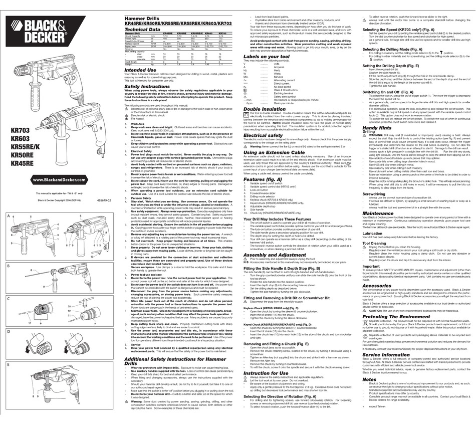 BLACK DECKER KR45RE USER MANUAL Pdf Download ManualsLib