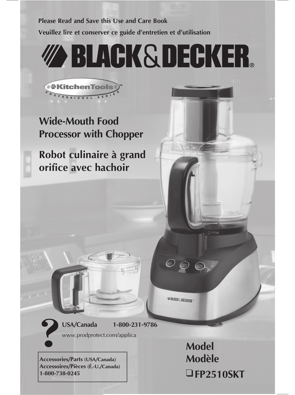 Black & Decker Food Processor Replacement Part Instructions FP2500