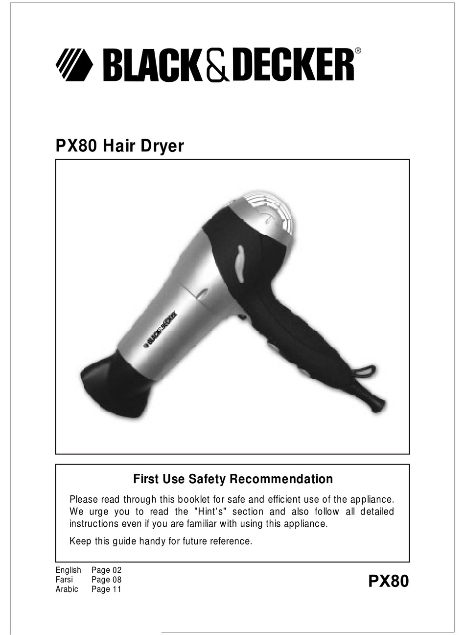 Black & decker px80 hair dryer for 220 volts