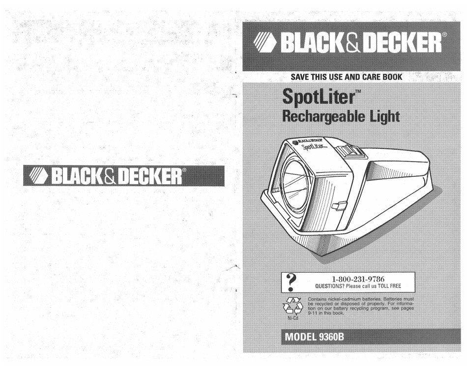 Black & Decker Spot Liter Powerful Rechargeable Light 9360