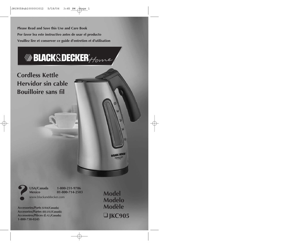BLACK DECKER Electric Kettle User Manual
