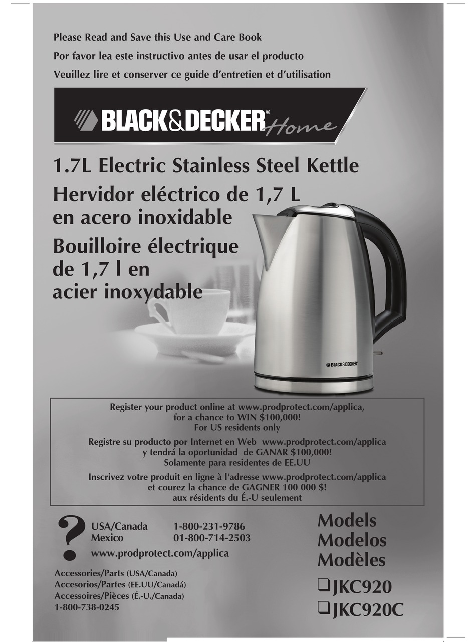 BLACK DECKER Electric Kettle User Manual