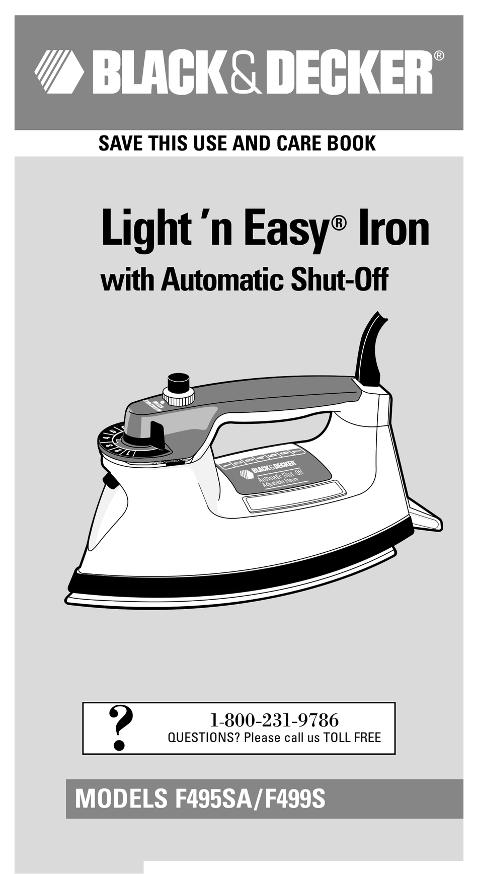 Vintage Black & Decker Light 'n Easy Steam And Dry Iron Model