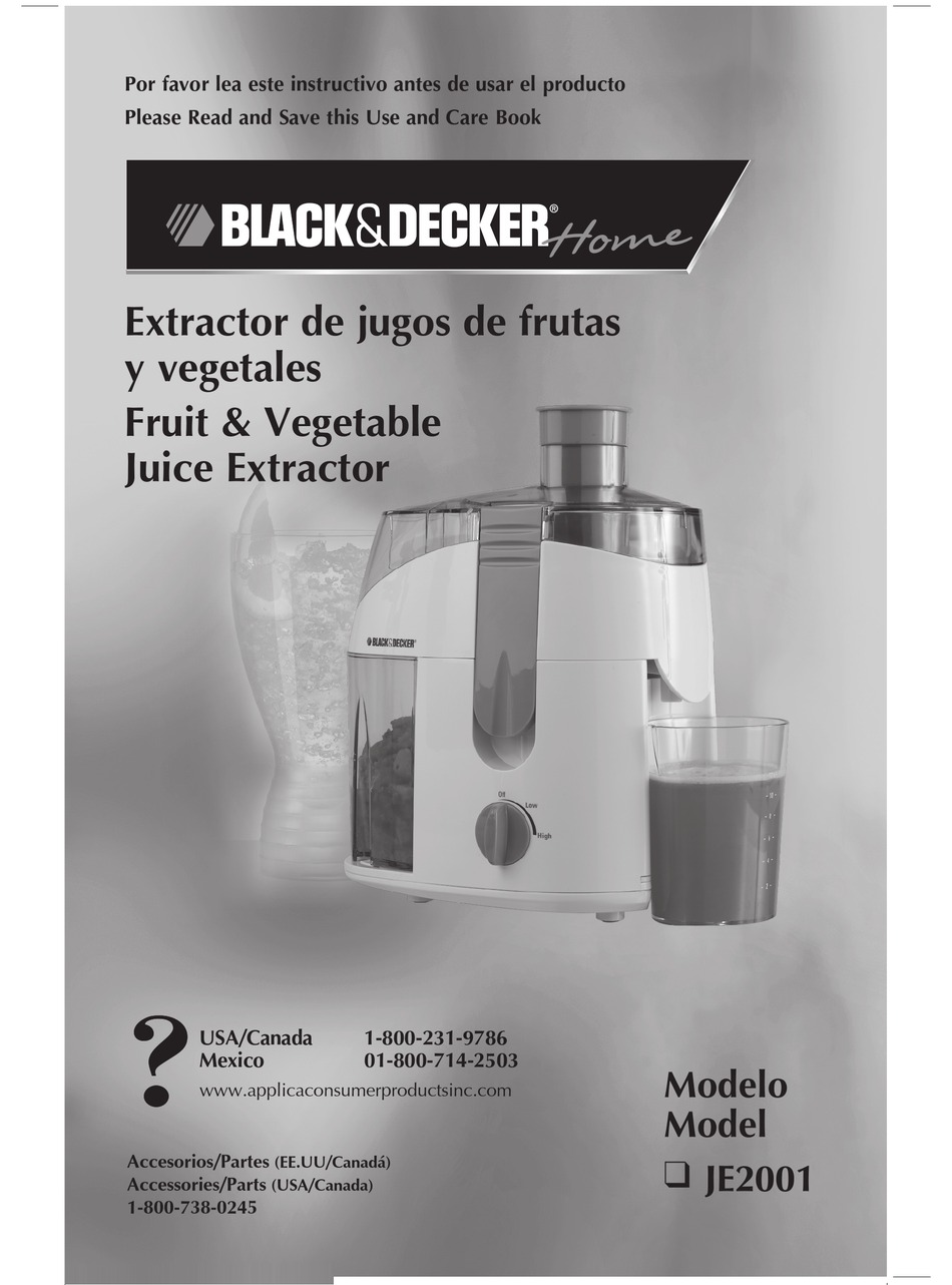JE55 Centrifugal Juice Extractor - Service - Black & Decker