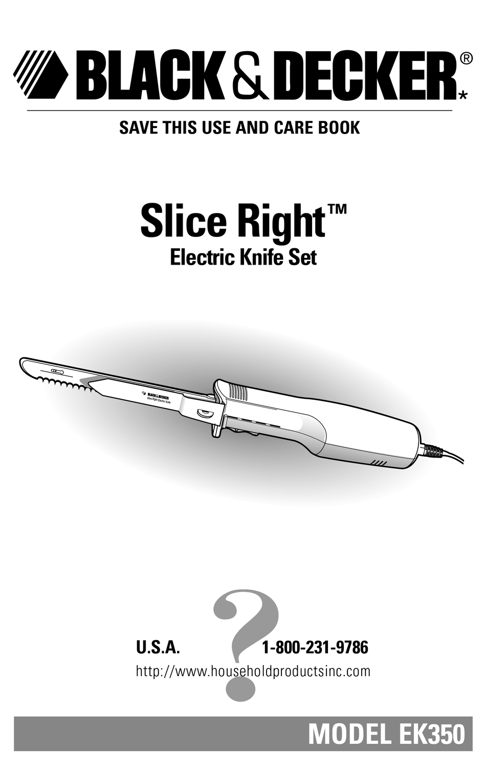 Black & Decker EK100 Slice Right/SlimGrip Electric Knife, 9