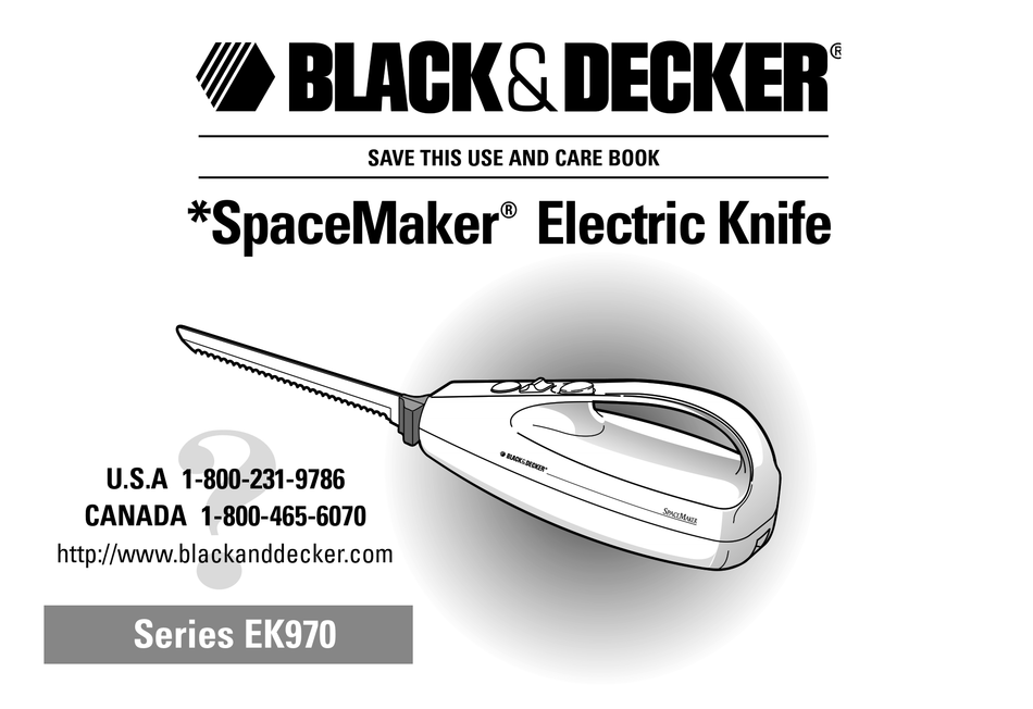 Black & Decker Spacemaker Electric Knife Model EK39 for sale online