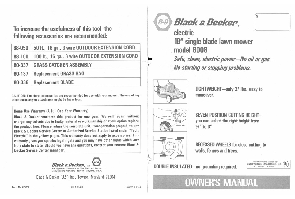 BLACK DECKER 679056 OWNER S MANUAL Pdf Download ManualsLib