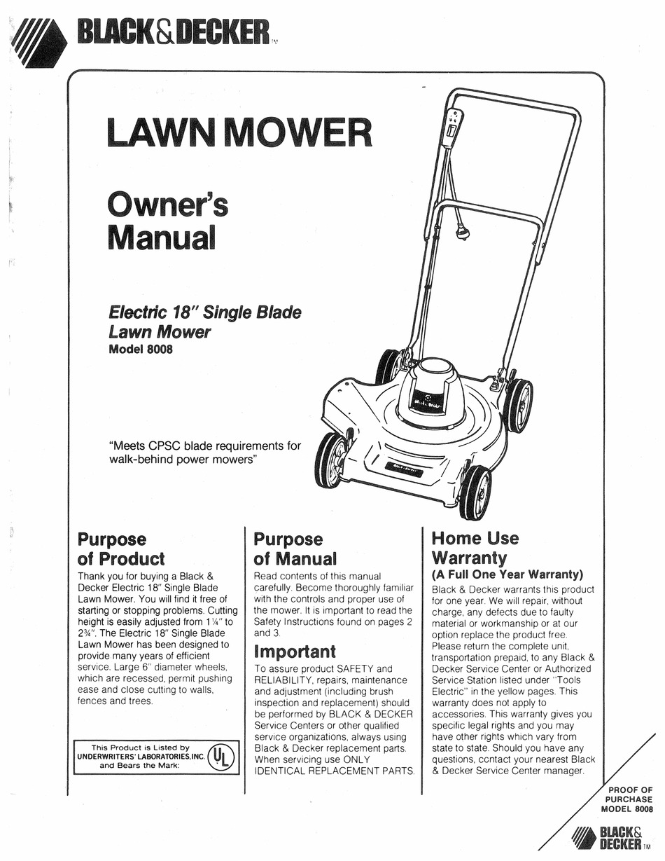 BLACK DECKER 8008 OWNER S MANUAL Pdf Download ManualsLib