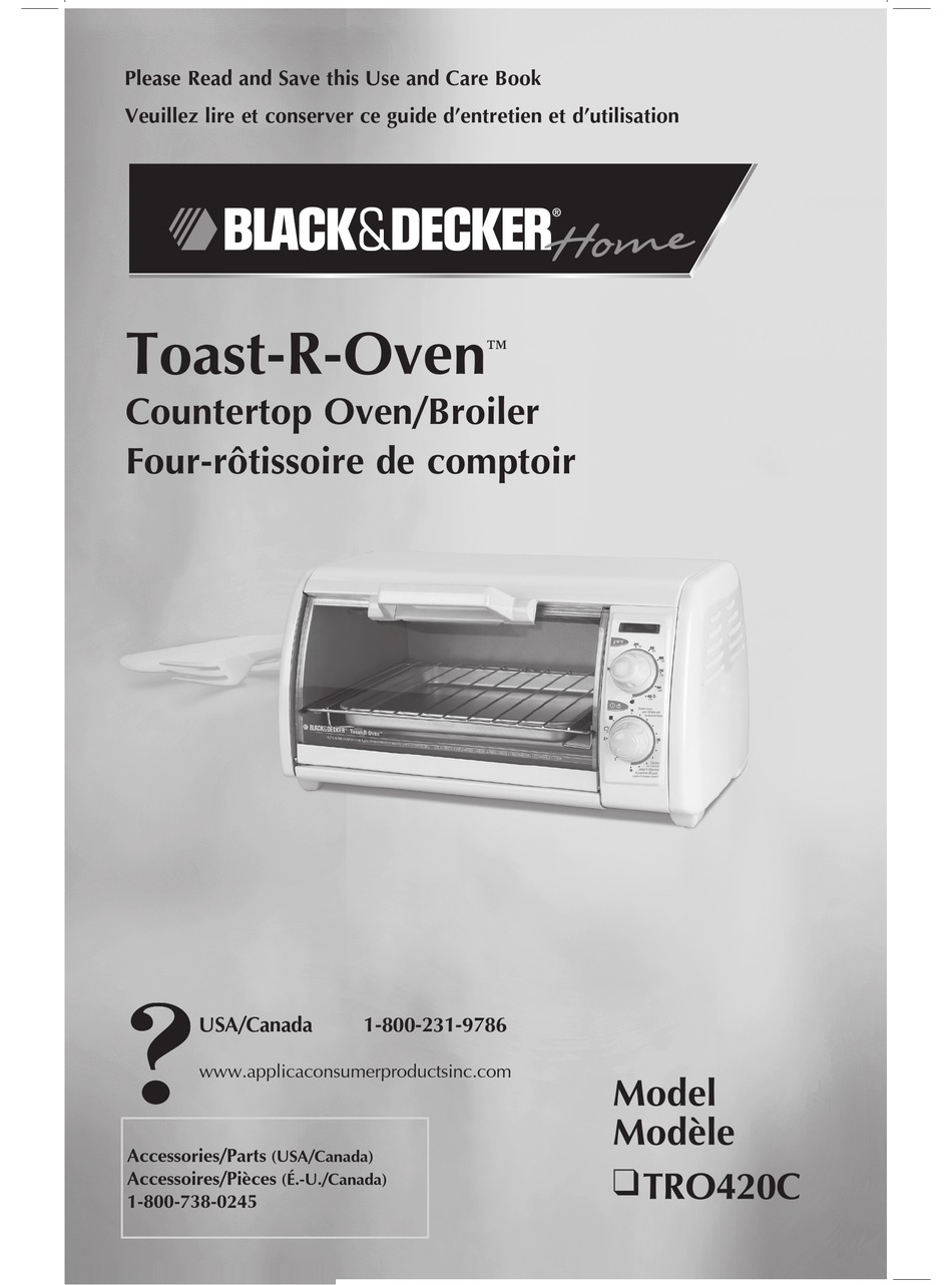 BLACK DECKER TOAST R OVEN TRO420C USE AND CARE BOOK MANUAL Pdf