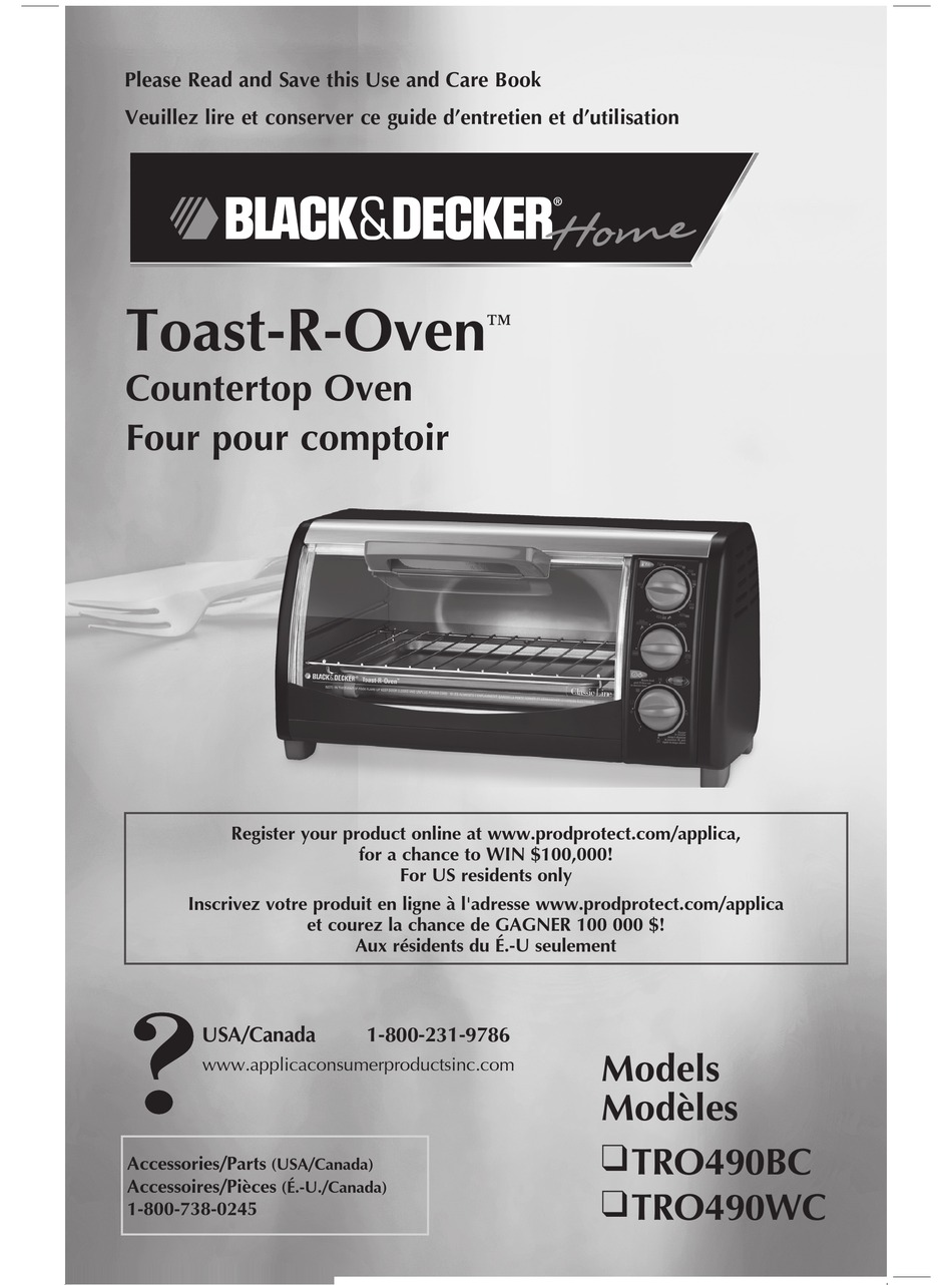 Black Decker Toast R Oven Tro490bc Use And Care Book Manual Pdf Download Manualslib