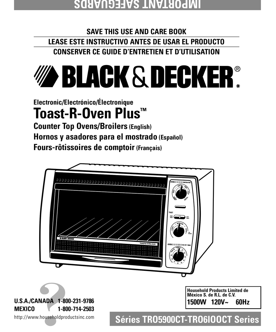 User manual Black & Decker Toast-R-Oven TRO4070 (English - 19 pages)
