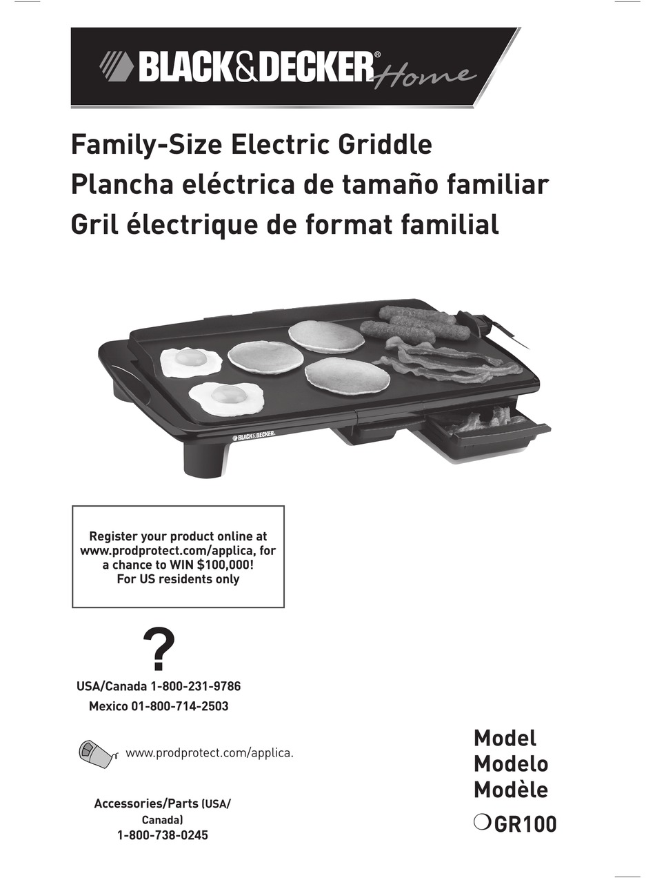 Black & Decker GR100 Family-Sized Electric Nonstick Griddle