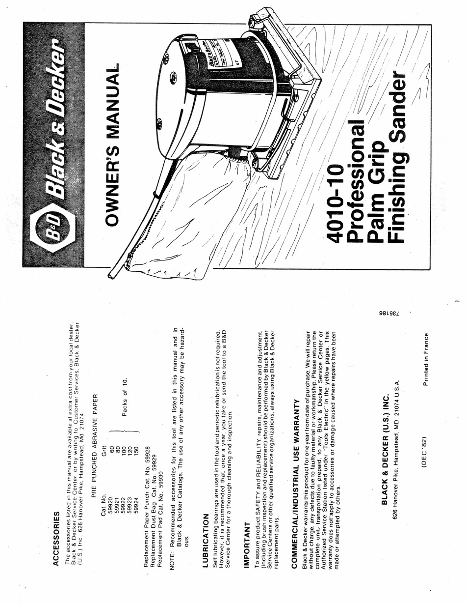 BLACK DECKER 4010 10 OWNER S MANUAL Pdf Download ManualsLib