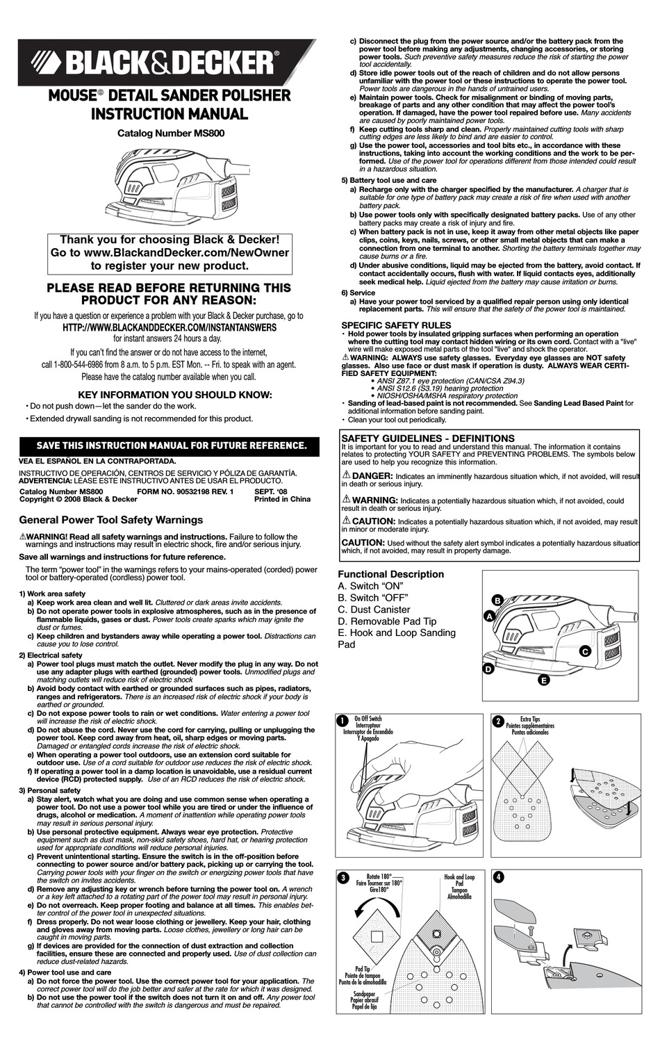 Black Decker Mouse 90532198 Instruction Manual Pdf Download Manualslib