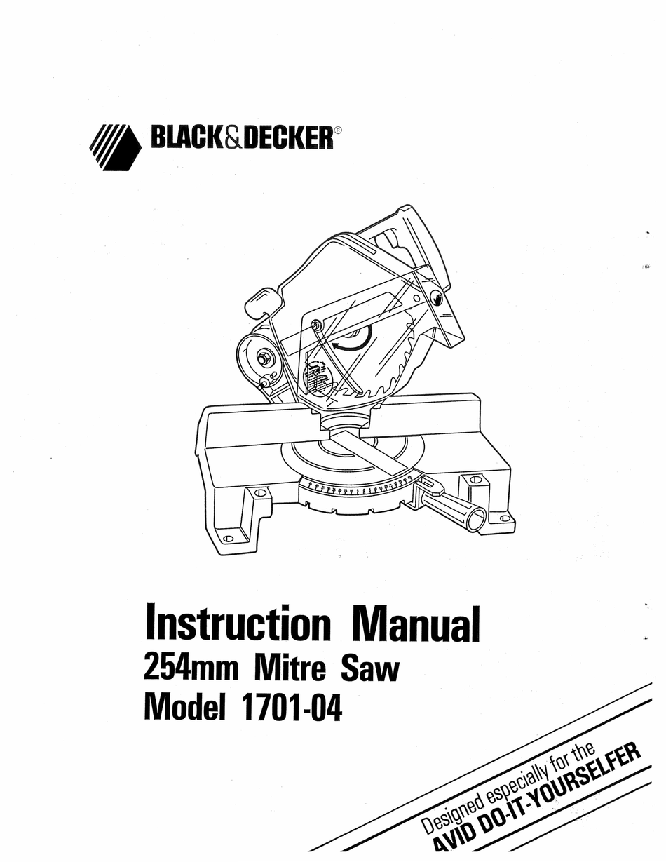 BLACK & DECKER 81/4 COMPUND MITER SAW 9425 INSTRUCTION MANUAL Pdf Download