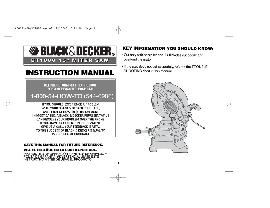 Black & Decker BT1000 10-Inch Miter Saw