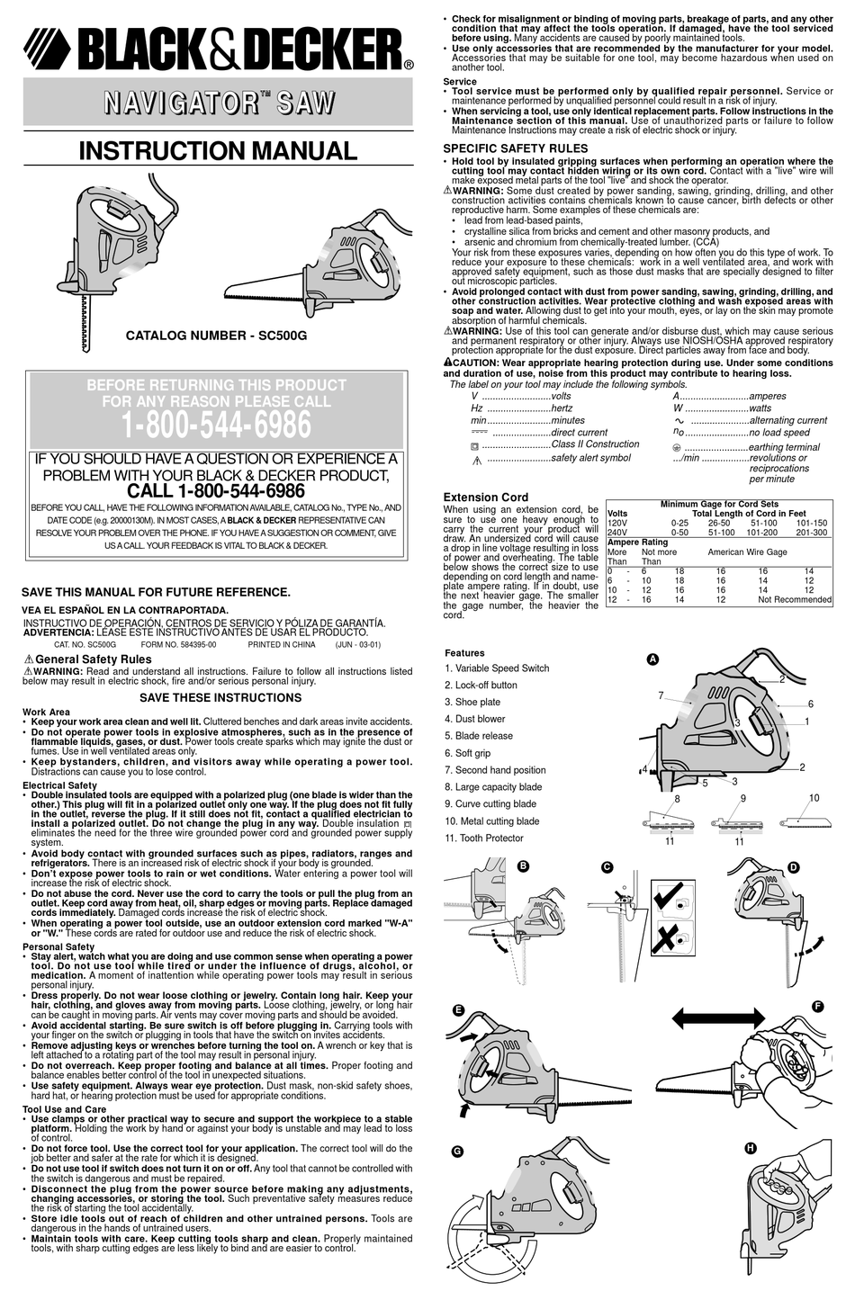 User manual Black & Decker EK500 (English - 12 pages)