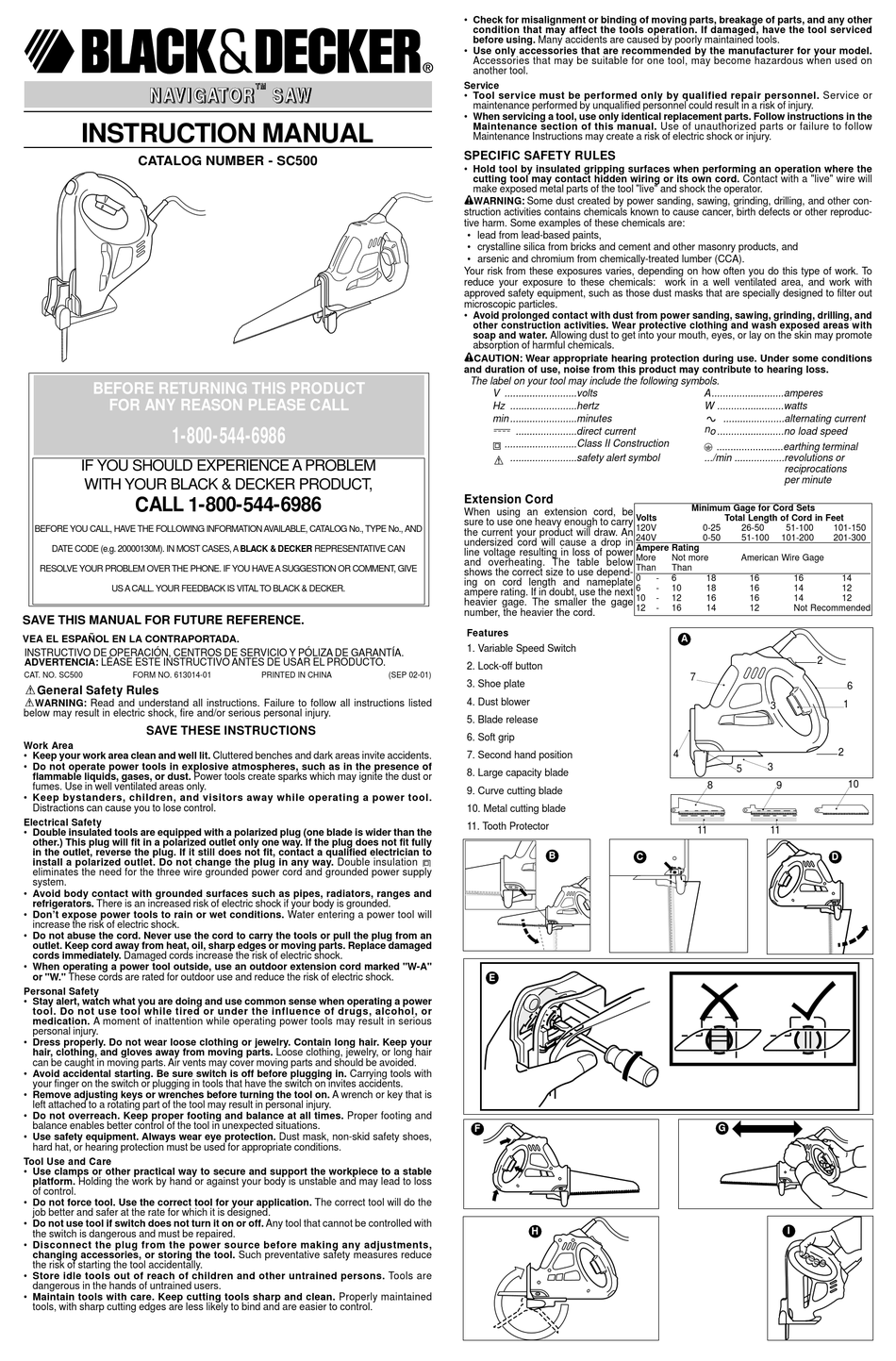 User manual Black & Decker KX418E (English - 1 pages)