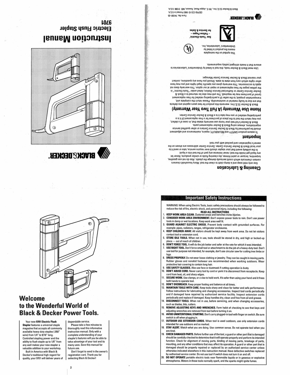 BLACK & DECKER BULLSEYE 611195-00 INSTRUCTION MANUAL Pdf Download