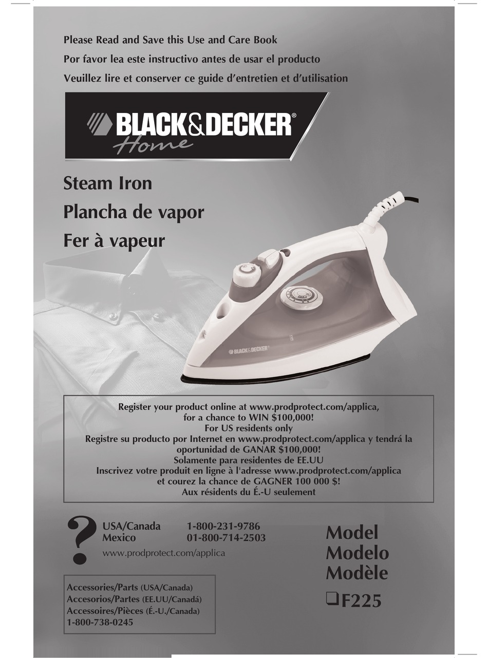 BLACK & DECKER THE CLASSIC F63D USE AND CARE BOOK MANUAL Pdf Download