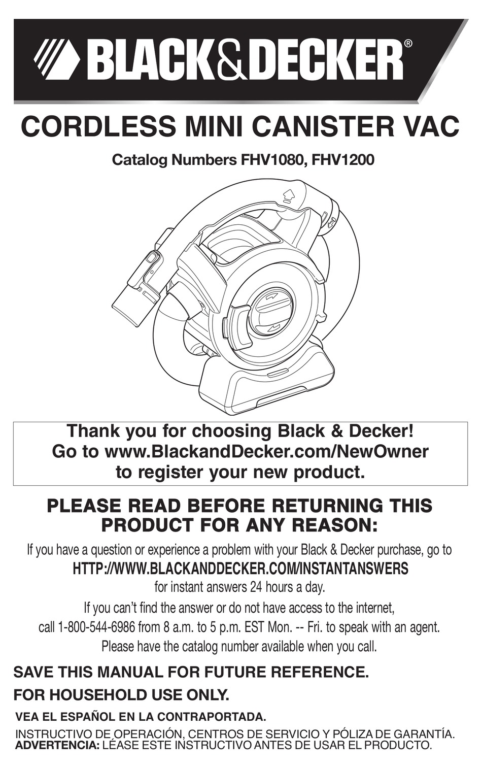 User manual Black & Decker Pivot Vac (English - 28 pages)