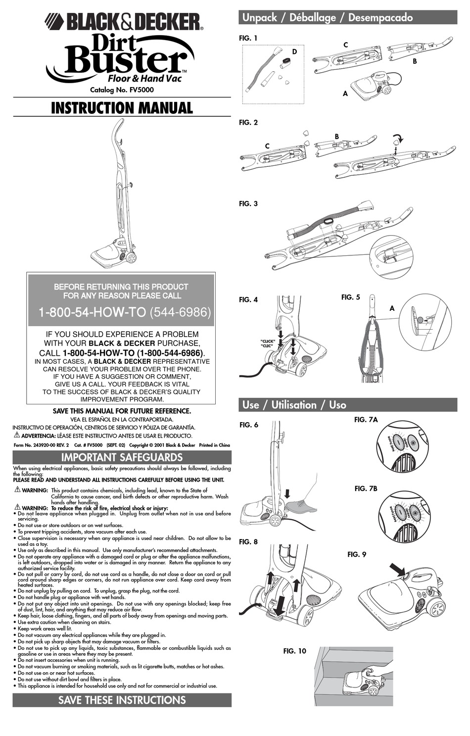 BLACK DECKER DIRT BUSTER 243920 00 INSTRUCTION MANUAL Pdf