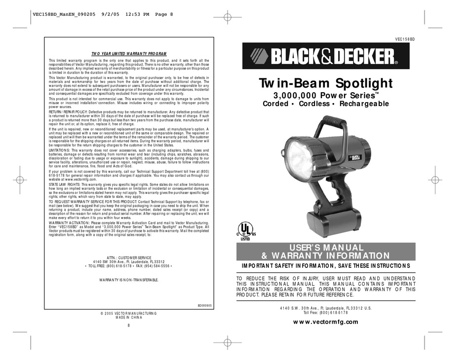 User manual Black & Decker Smart Tech FEJ520JFS (English - 12 pages)