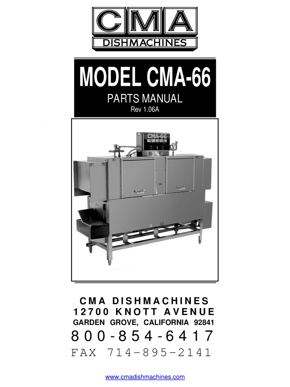 CMA DISHMACHINES CMA DISHMACHINE PARTS MANUAL Pdf Download ManualsLib