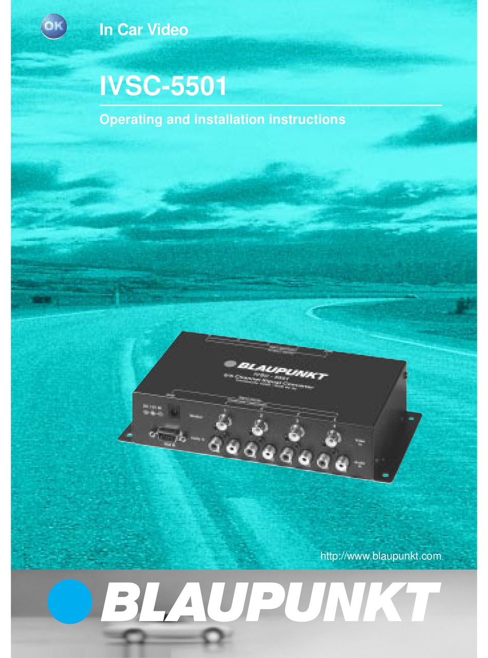 BLAUPUNKT IVSC5501 OPERATING AND INSTALLATION INSTRUCTIONS Pdf