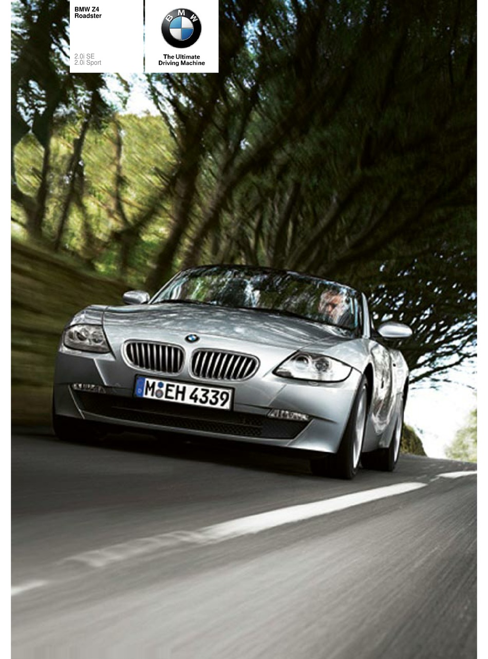 Bmw Z4 Roadster 2 0i Specifications Pdf Download Manualslib