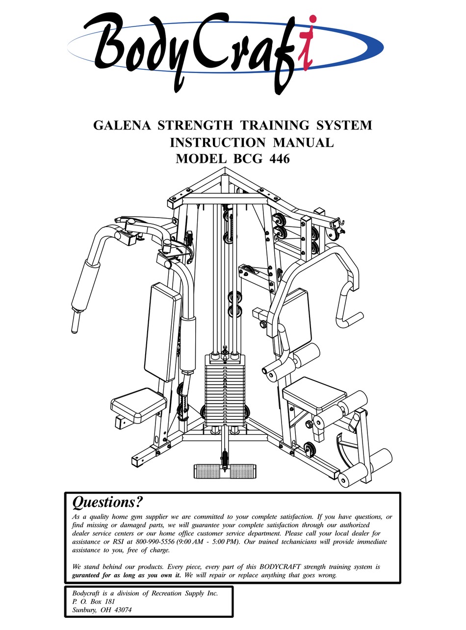 Bodycraft Bcg 446 Instruction Manual Pdf Download Manualslib