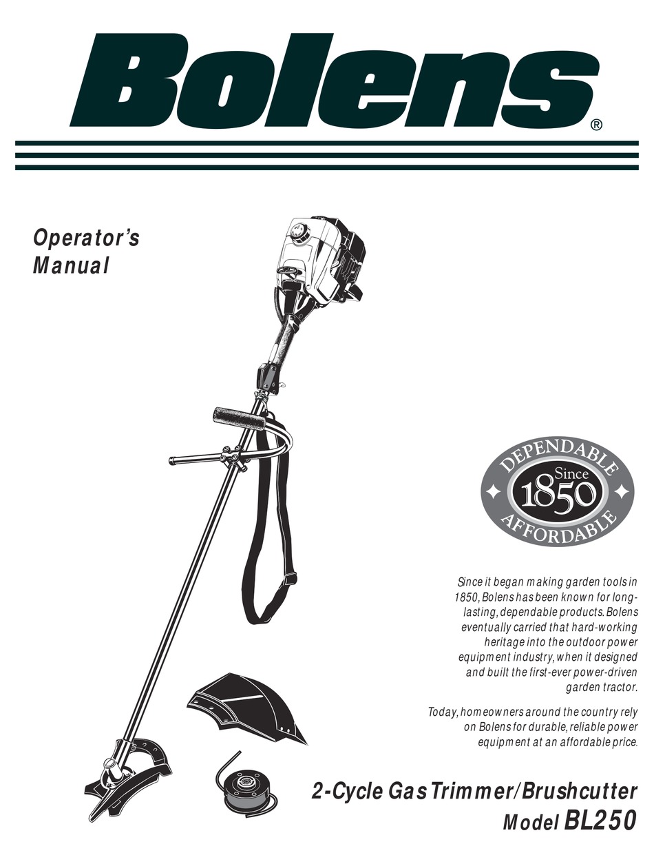 Bolens Bl Operator S Manual Pdf Download Manualslib