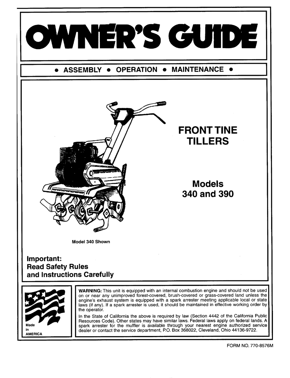 MTD 21A 395A729 User Manual FRONT TINE TILLER Manuals And, 57% OFF