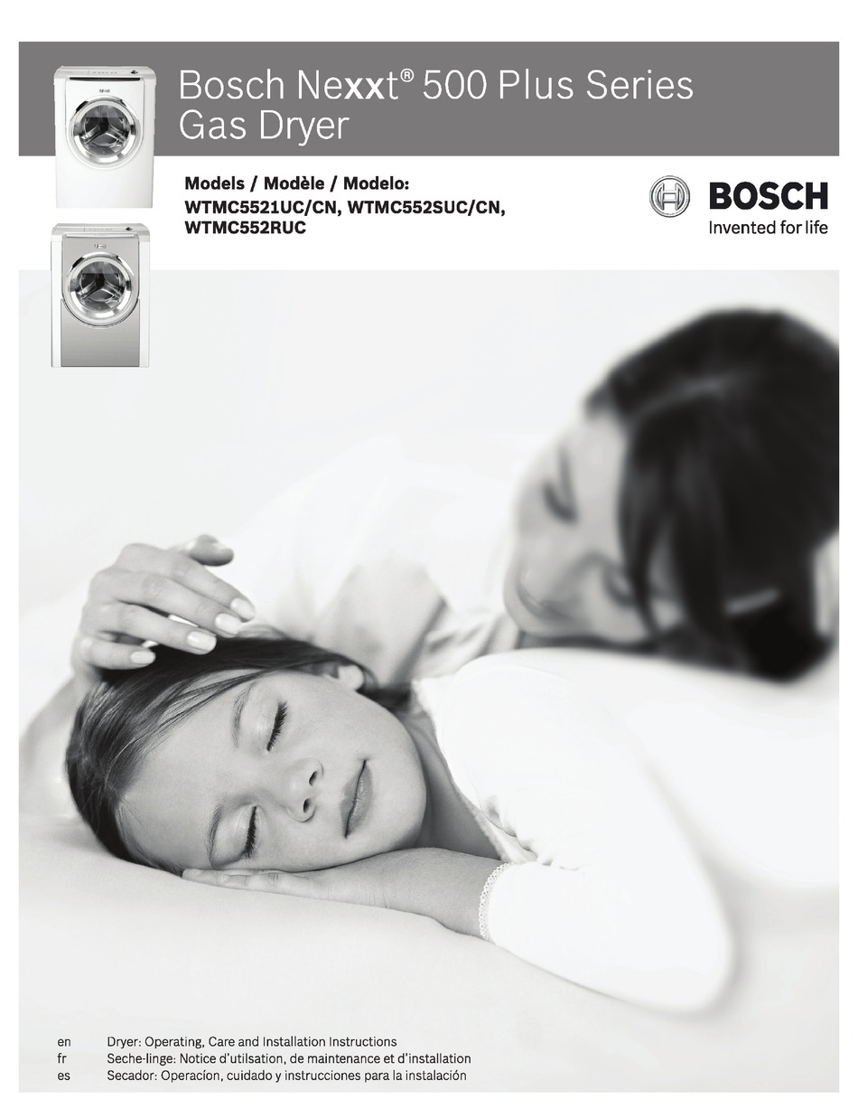 BOSCH WTMC5521 USER MANUAL Pdf Download ManualsLib