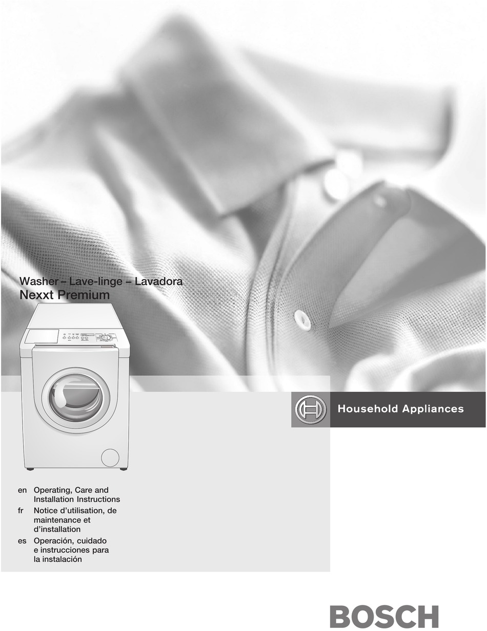 BOSCH WASHER INSTALLATION INSTRUCTIONS MANUAL Pdf Download | ManualsLib