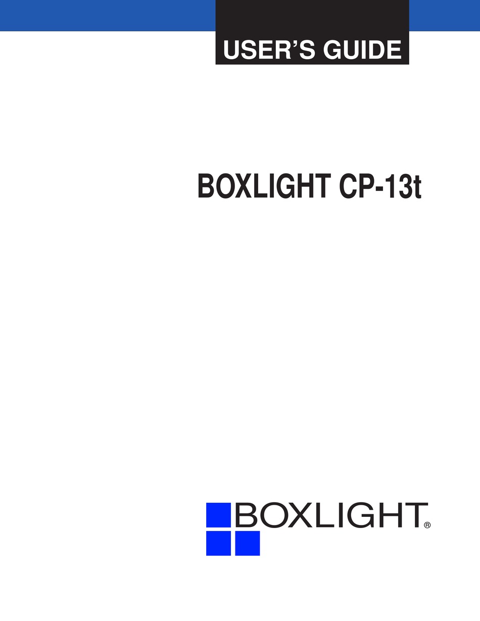 BOXLIGHT CP13T USER MANUAL Pdf Download ManualsLib