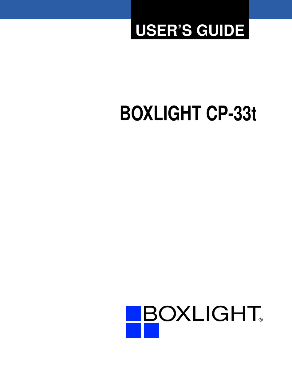 BOXLIGHT CP33T USER MANUAL Pdf Download ManualsLib
