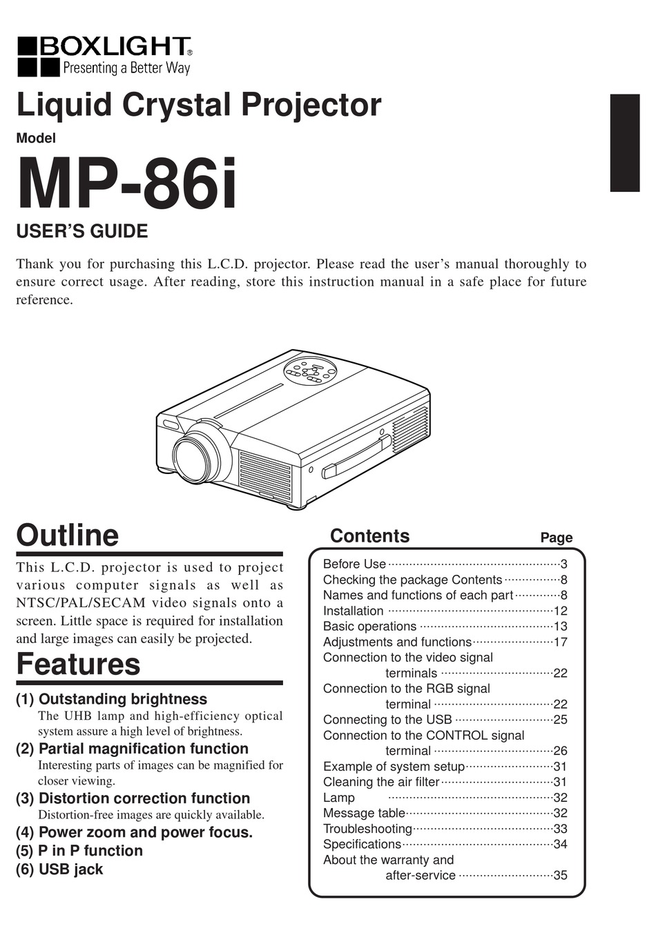 BOXLIGHT MP86I USER MANUAL Pdf Download ManualsLib