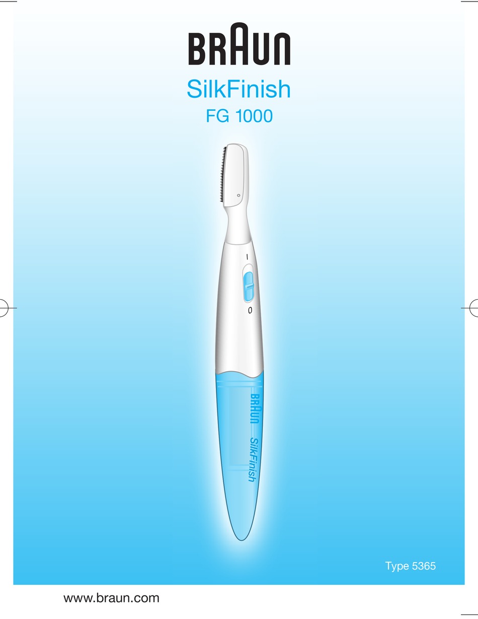 BRAUN SILKFINISH FG 1000 USER MANUAL Pdf Download | ManualsLib