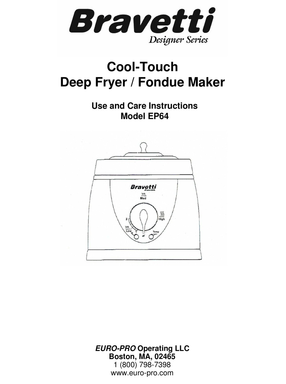 BRAVETTI COOLTOUCH EP64 USE AND CARE INSTRUCTIONS MANUAL Pdf Download