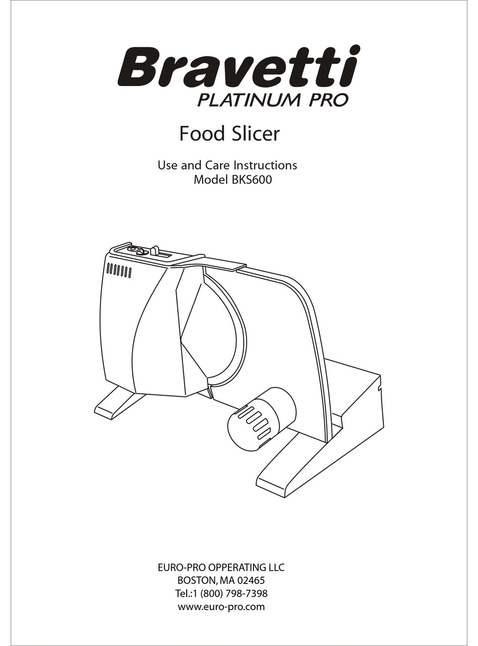 BRAVETTI PLATINUM PRO BKS600 USE AND CARE INSTRUCTIONS MANUAL Pdf