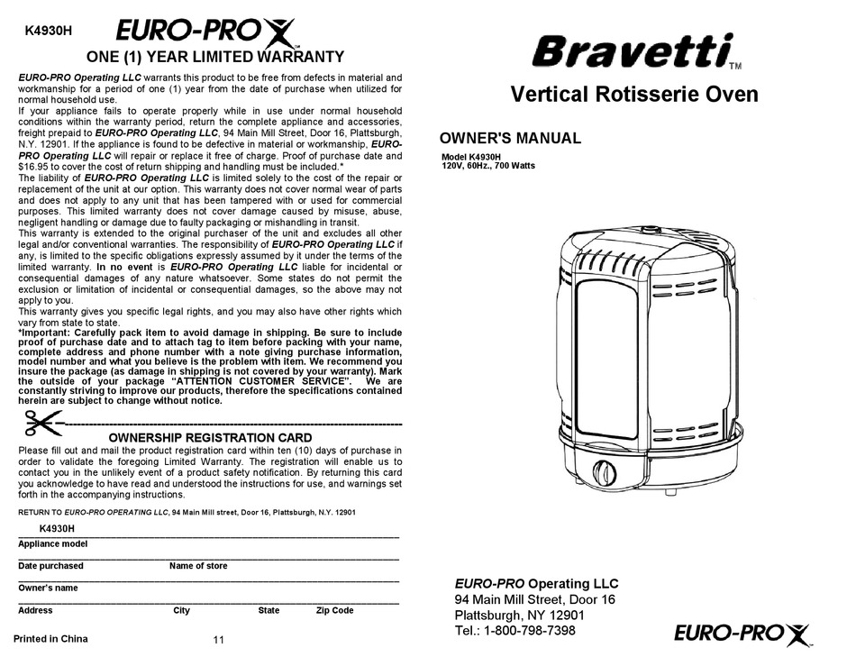 BRAVETTI K4930H OWNER'S MANUAL Pdf Download ManualsLib