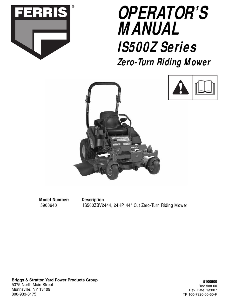 FERRIS 5900640 OPERATOR'S MANUAL Pdf Download | ManualsLib
