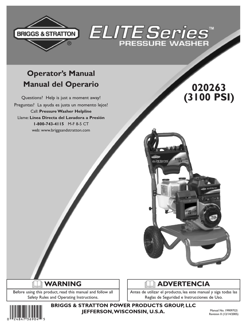 BRIGGS & STRATTON 20263 OPERATOR