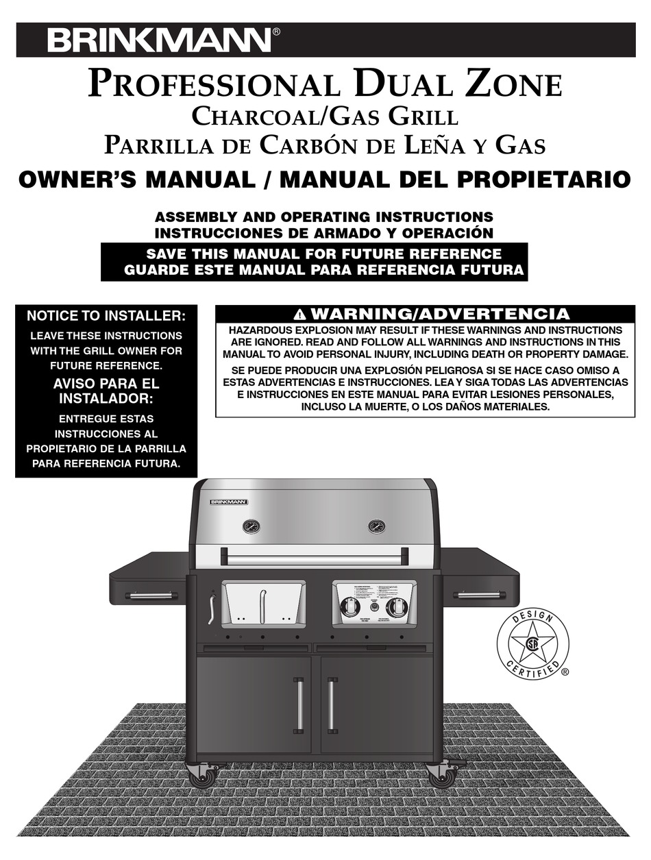 BRINKMANN CHARCOAL/GAS GRILL OWNER'S MANUAL Pdf Download ManualsLib