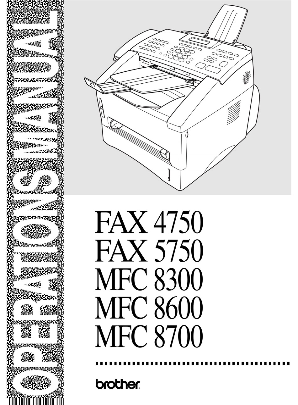 BROTHER FAX 4750 OPERATION MANUAL Pdf Download | ManualsLib