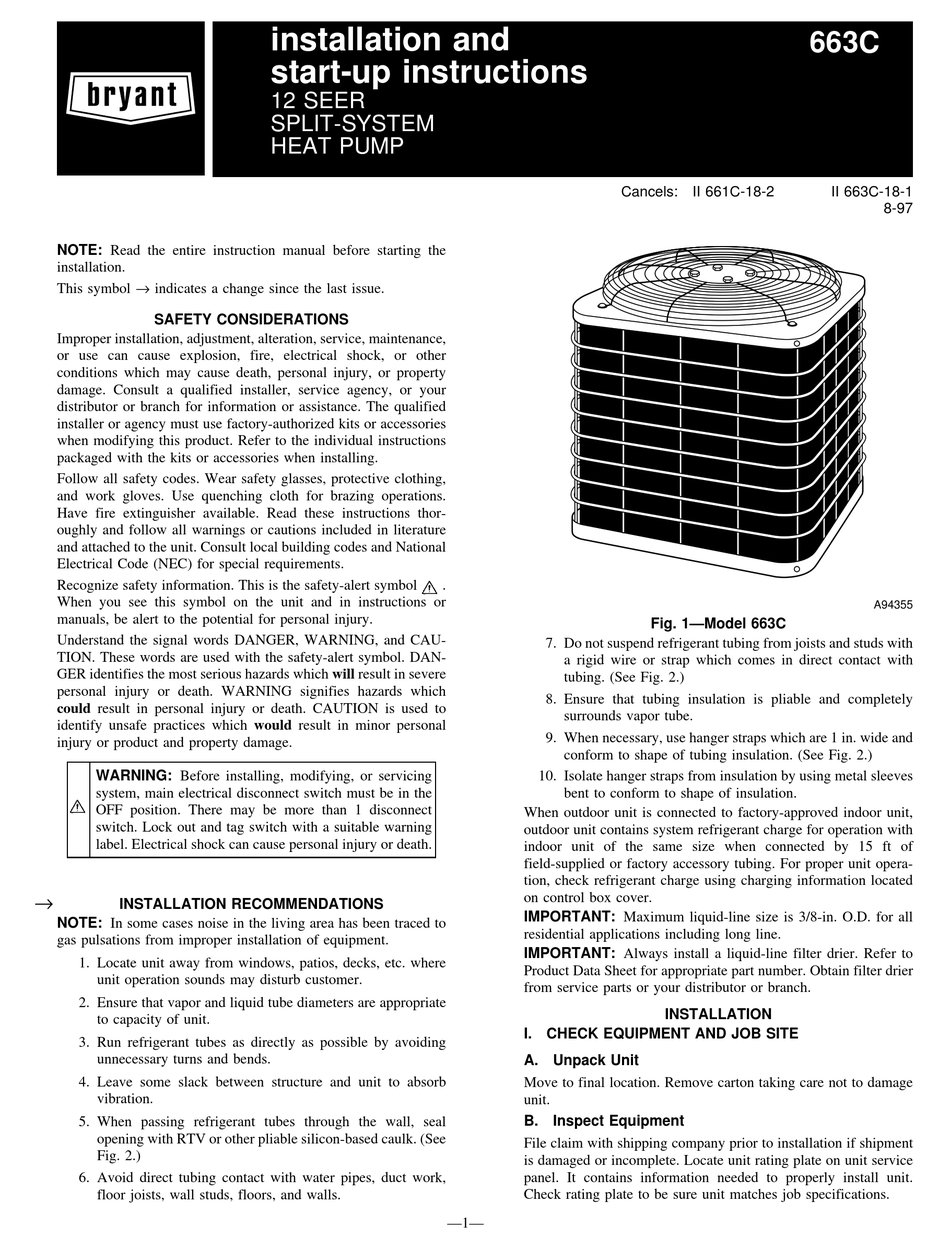 Bryant 912sd Installation Manual