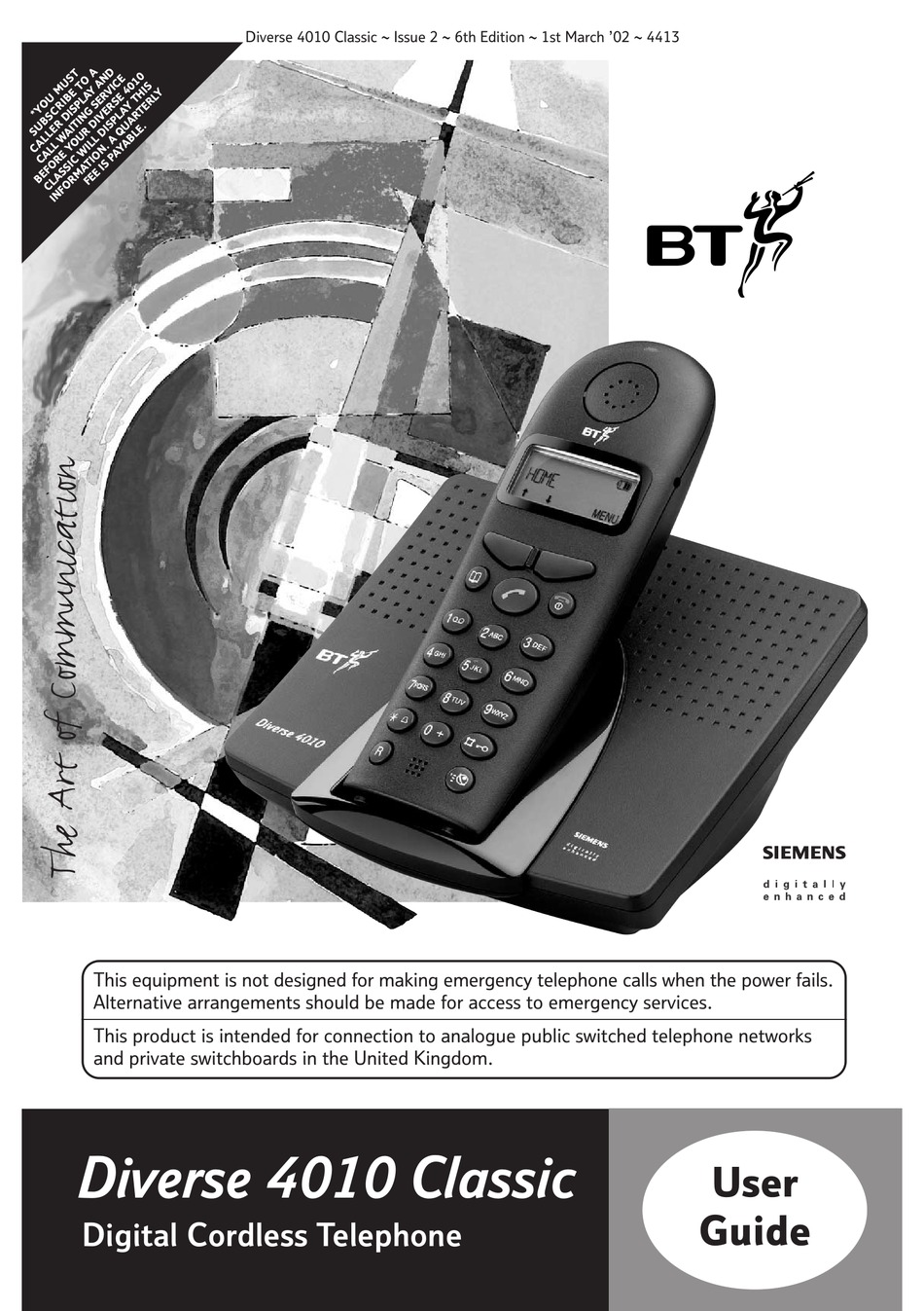 BT 4010 CLASSIC USER MANUAL Pdf Download | ManualsLib